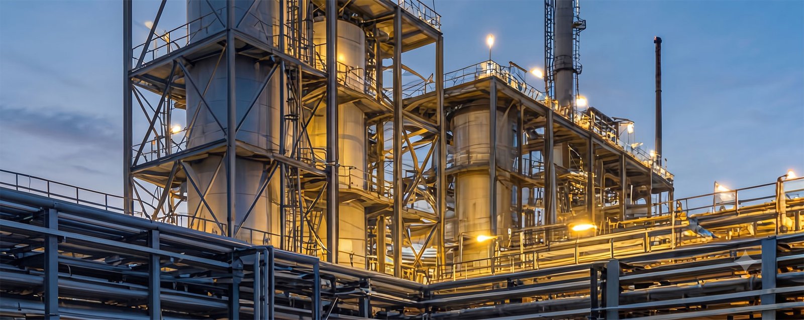 Utkram Chemicals industrial manufacturing facility at dusk