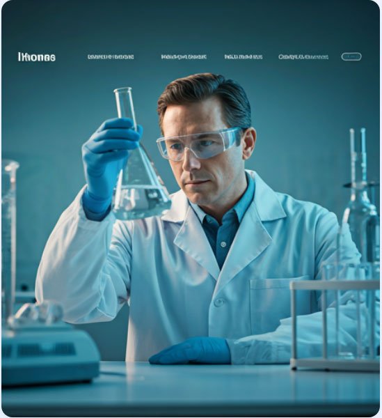 Chemical engineer conducting quality assurance testing in laboratory
